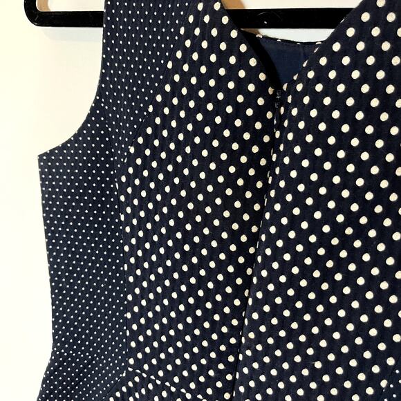 Banana Republic Dress Sheath Polka Dot 0 Navy Blue White Business Casual - Picture 3 of 15
